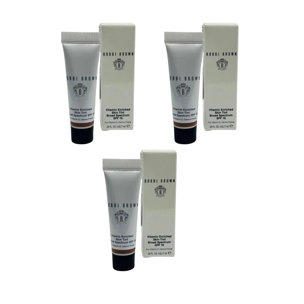 Bobbi Brown Vitamin Enriched Skin Tint SPF 15 Deep 2 Mini 0.24 oz Lot of 3